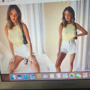 Yellow tank top beginning boutique never worn